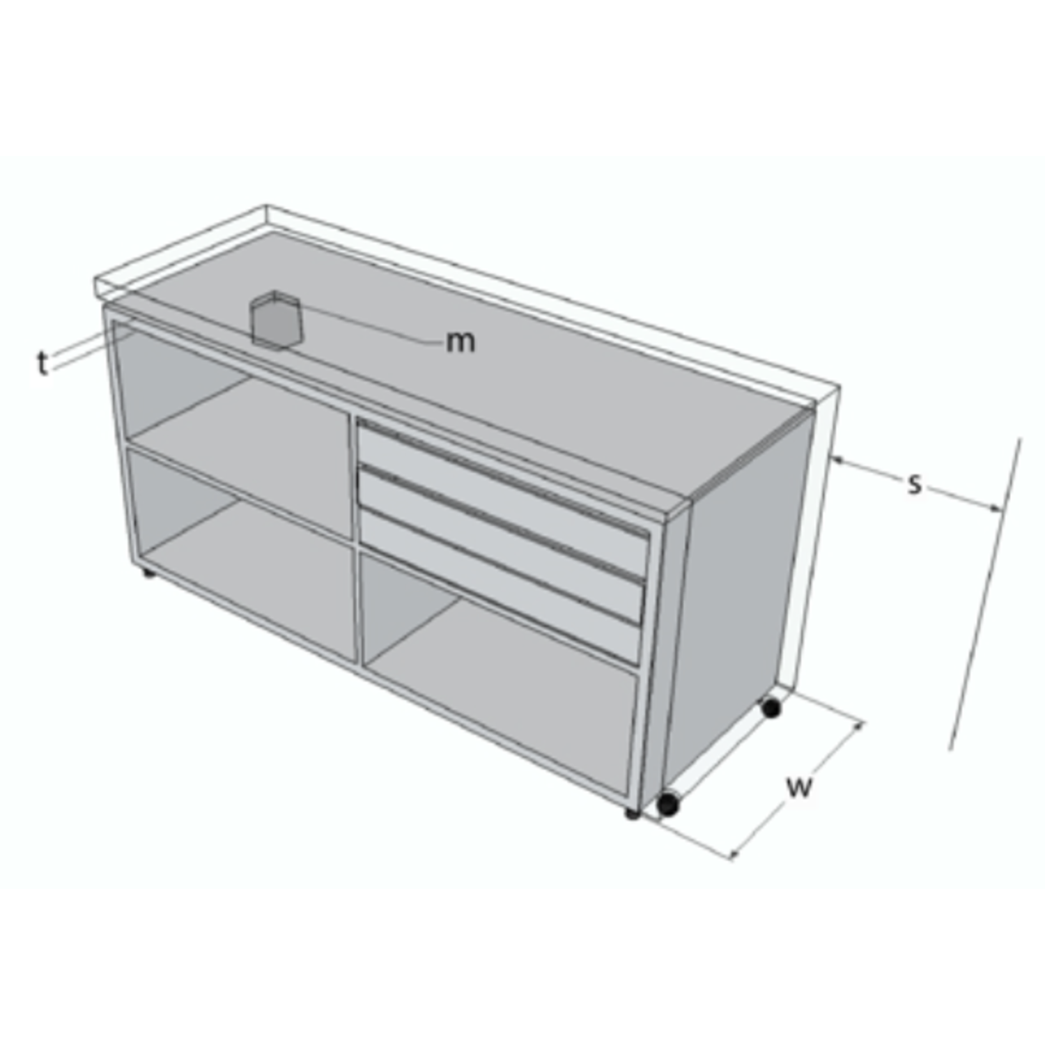 Hynge Swivel Top draaibeslag met breedte 360 - 460mm